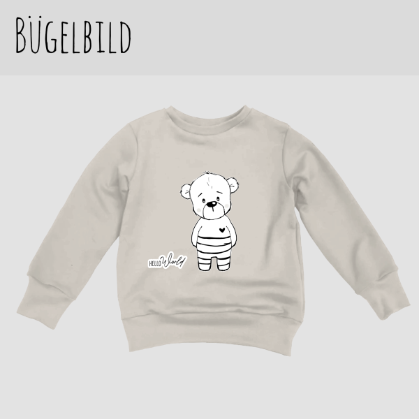 Bügelbild - "Paul der Bär - Hello World" - XaXelu Design
